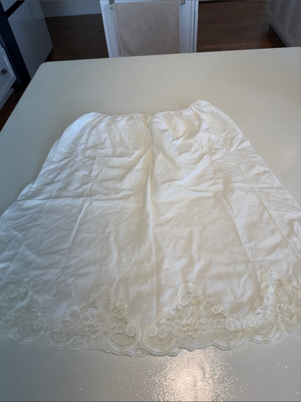 Women’s Ivory Lace Hem Vintage Half Slip Skirt